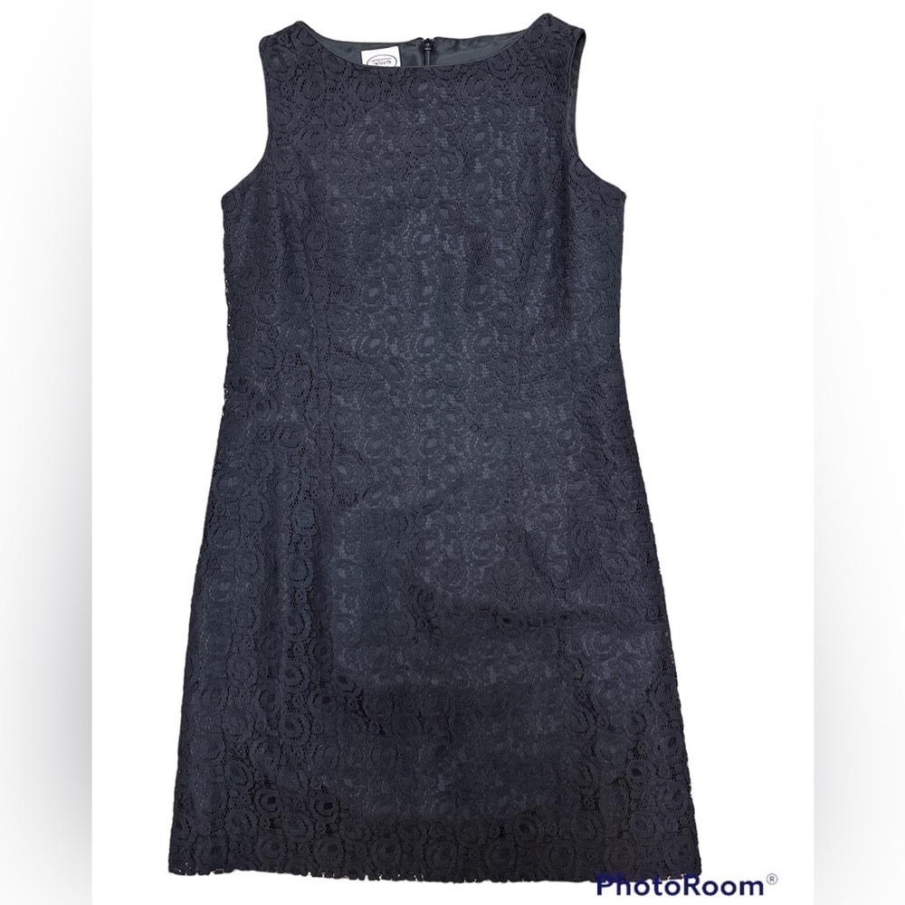 Talbots Kids Girls Sleeveless Lined Floral Lace Black Dress
